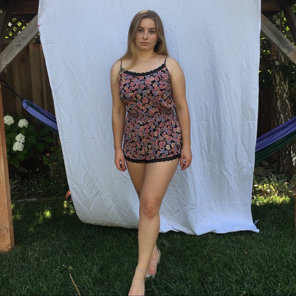 Floral printed romper